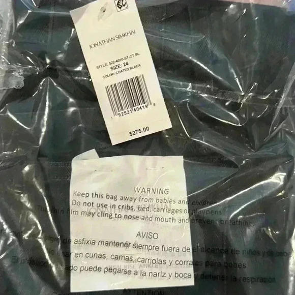 New NWT Rae High Rise Ankle Skinny in Coated Black JONATHAN SIMKHAI STANDARD Sz - Picture 5 of 5